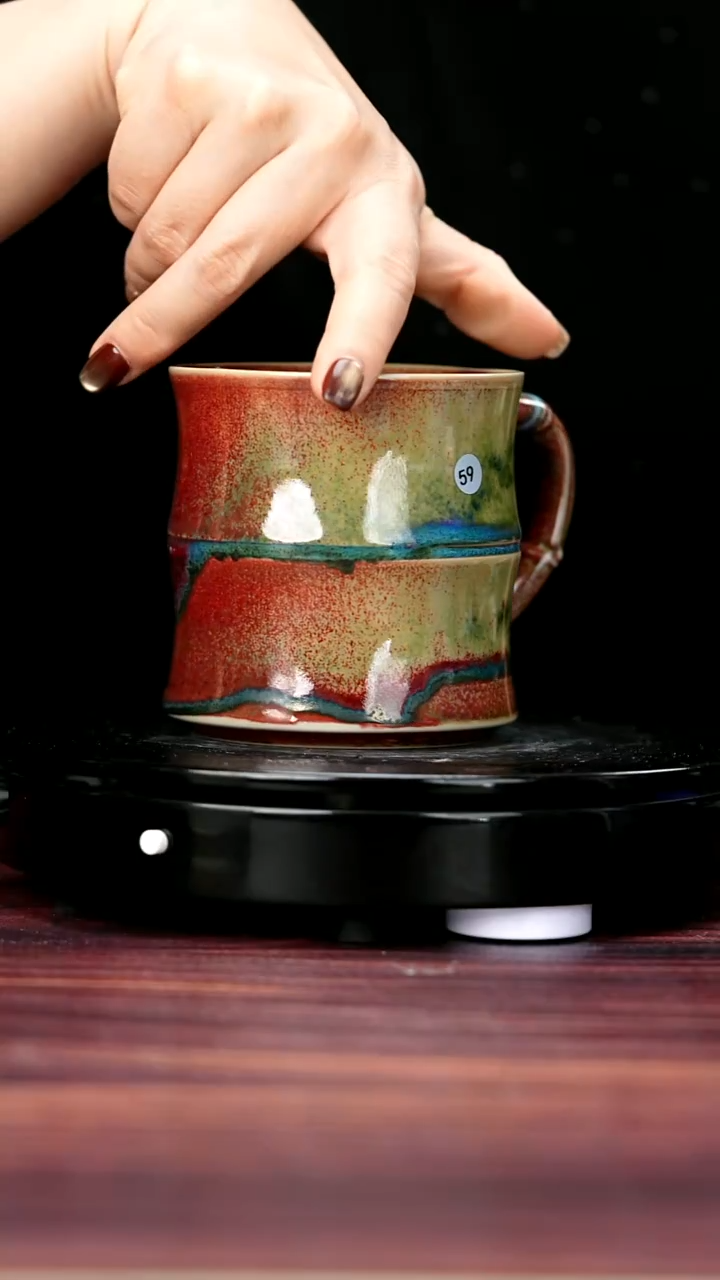 杯子59#李盼龙一级原矿钧瓷大竹节马克