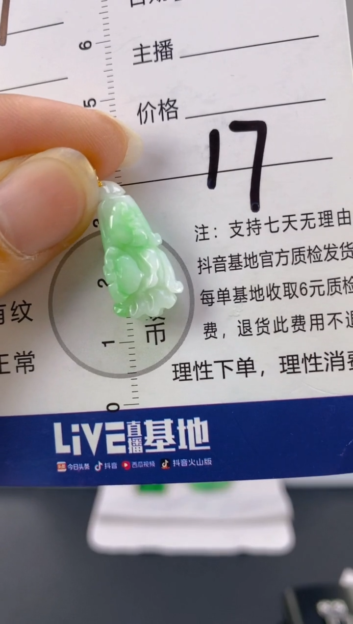 【闪购商品】翡翠颈饰18K金镶嵌天然A货翡翠17