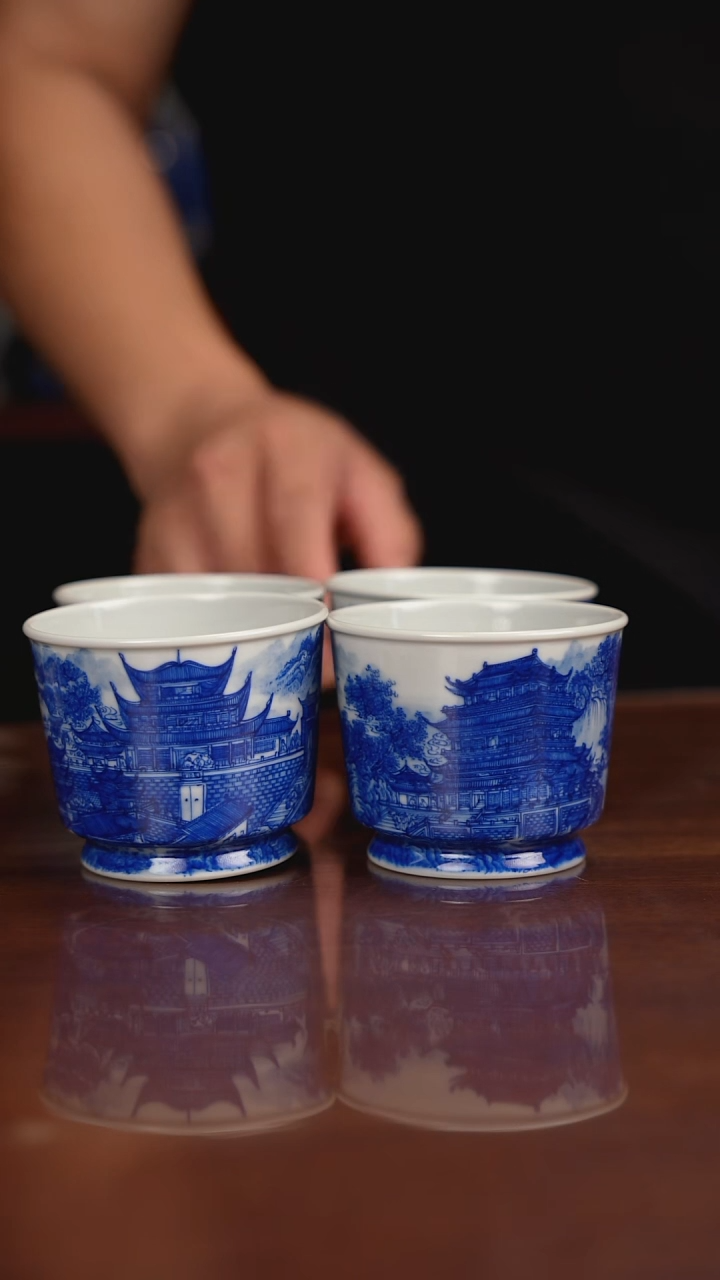 自成堂柴窑青花楼阁