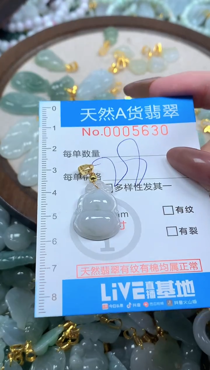 颈饰未镶嵌翡翠净货挂件-5630
