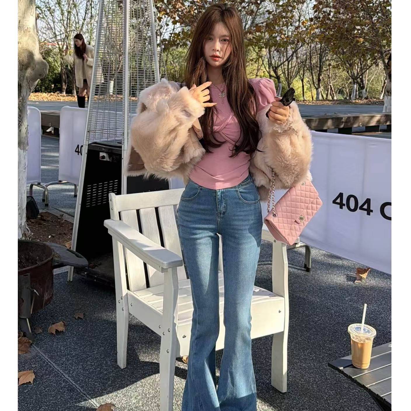 【YKL】奶油甜桃2 奶油甜桃粉翻领托卡外套