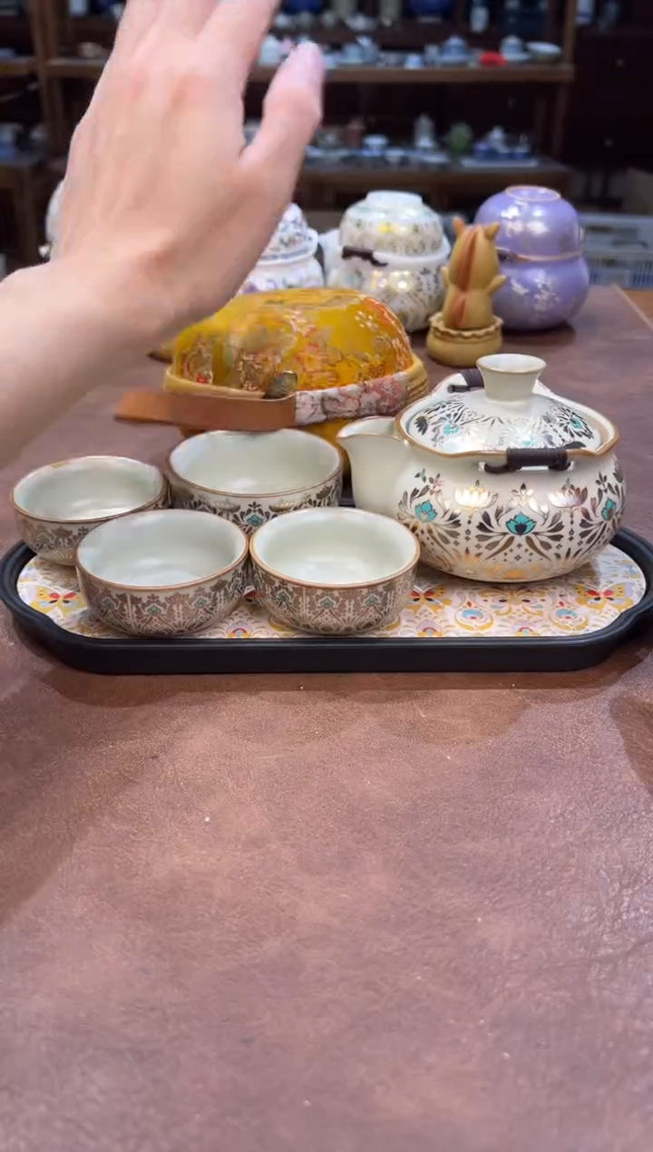 真的很便宜超好看会开片的旅行茶具