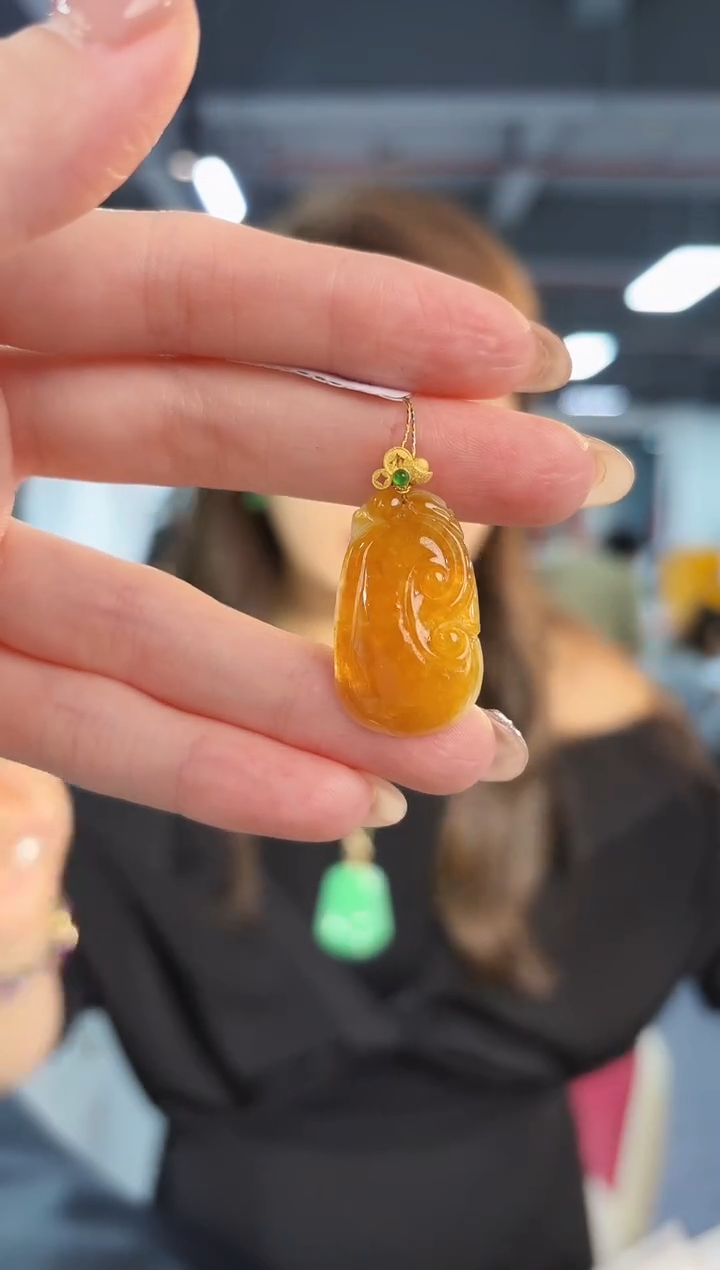 【闪购商品】翡翠颈饰18K金镶嵌缅料A货/支持复检/一件