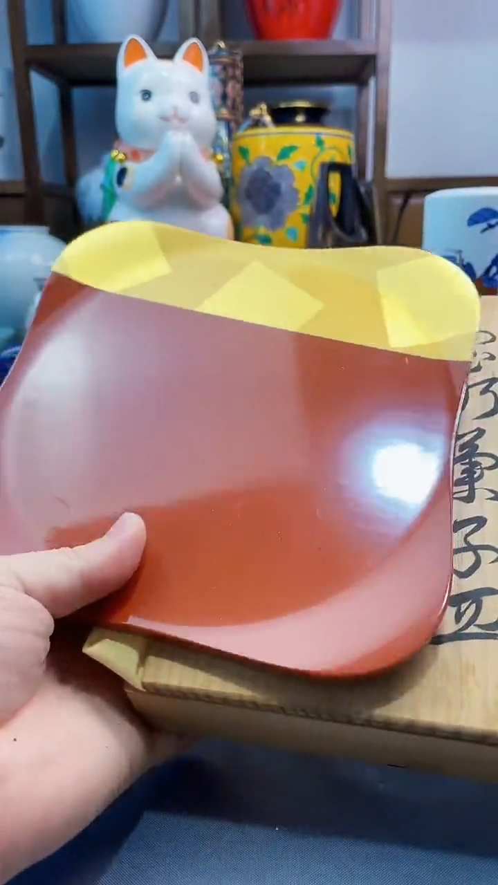 瓷片日产金箔实木盘