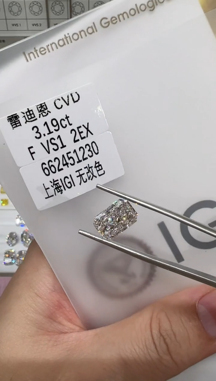 【闪购商品】实验室培育钻石裸石未镶嵌@3.19 ct 先鉴赏，再定制！