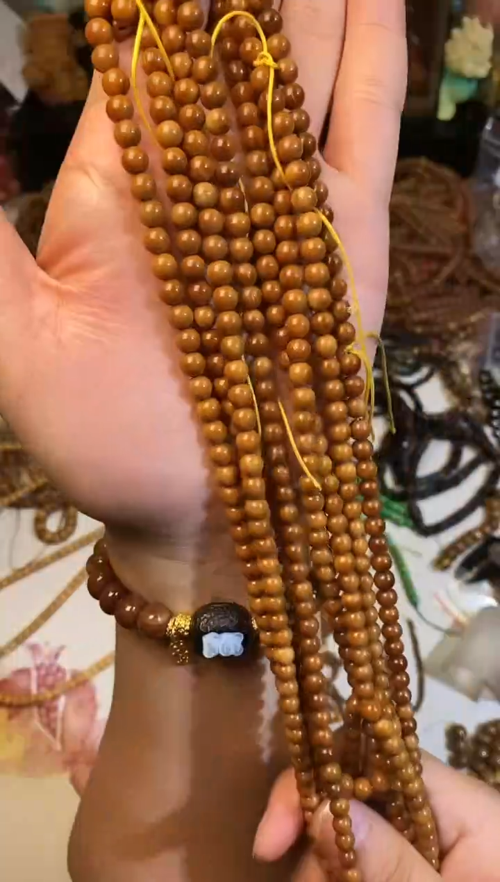 非洲檀香手串/手链卡6库克半成品108颗+6