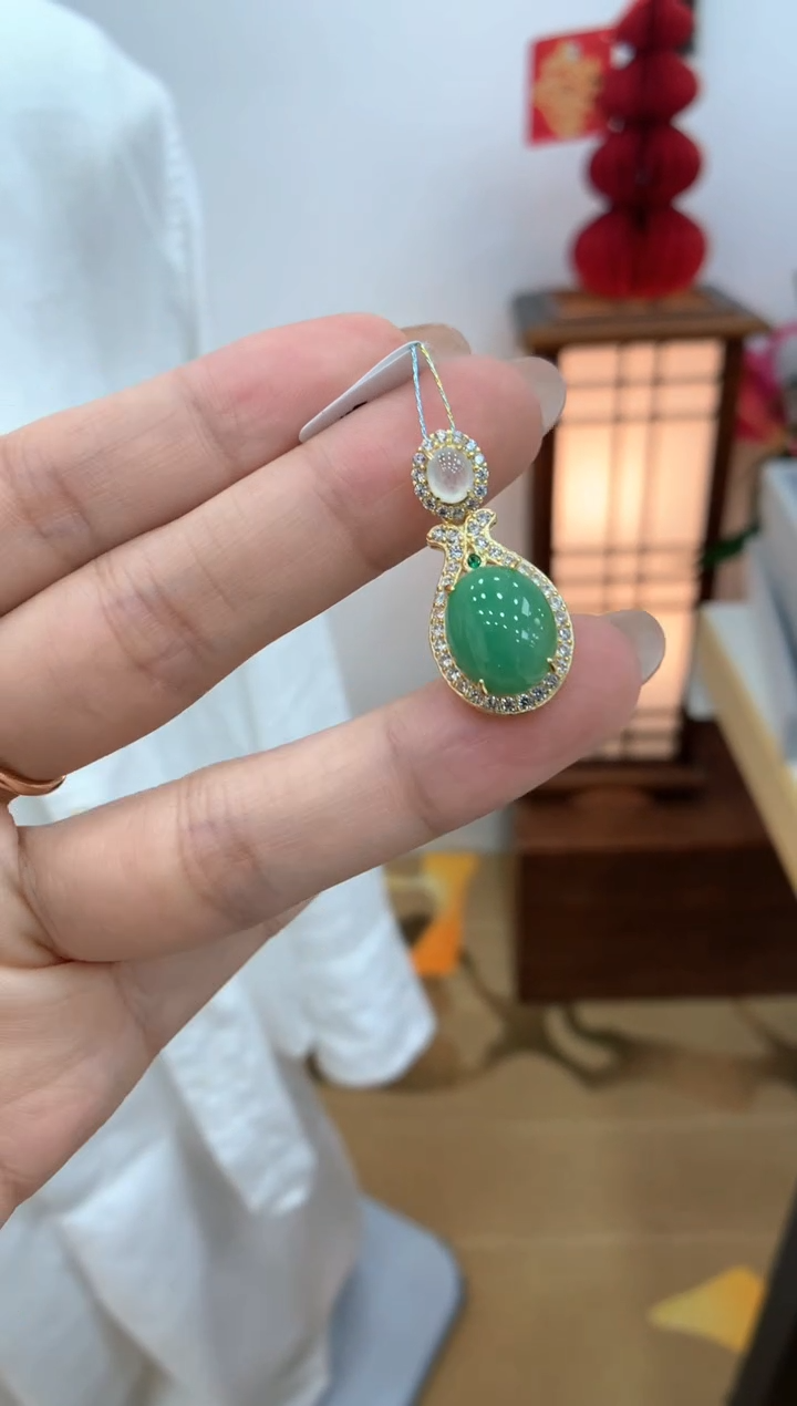 【闪购商品】翡翠颈饰银S925镶嵌吊坠