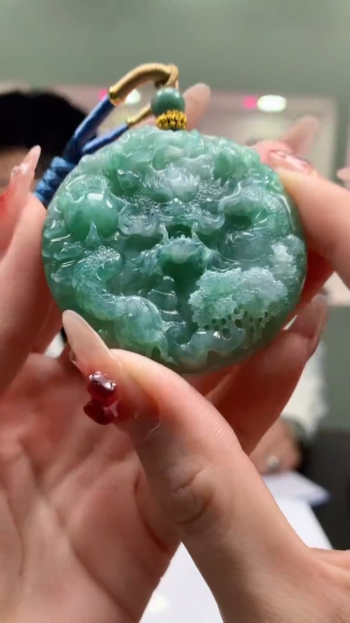 【闪购商品】定制翡翠未镶嵌1023y-毛货挂件9