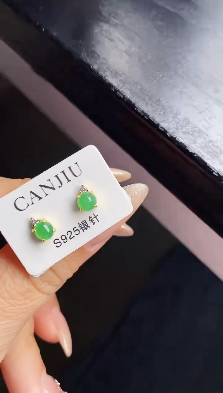 银S925镶嵌戒指翡翠12