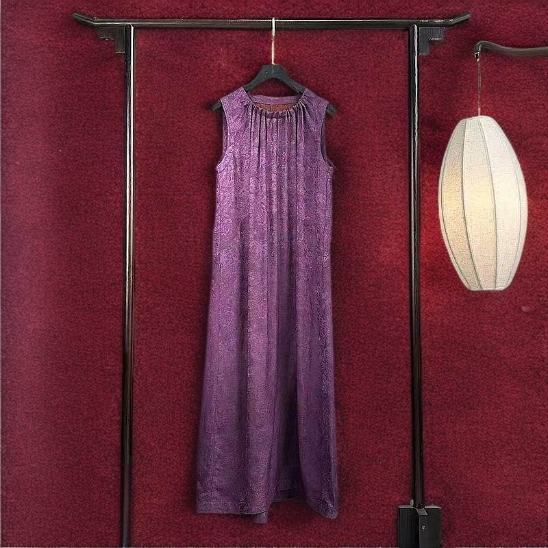 7388时尚气质设计师无袖显瘦无袖连衣裙