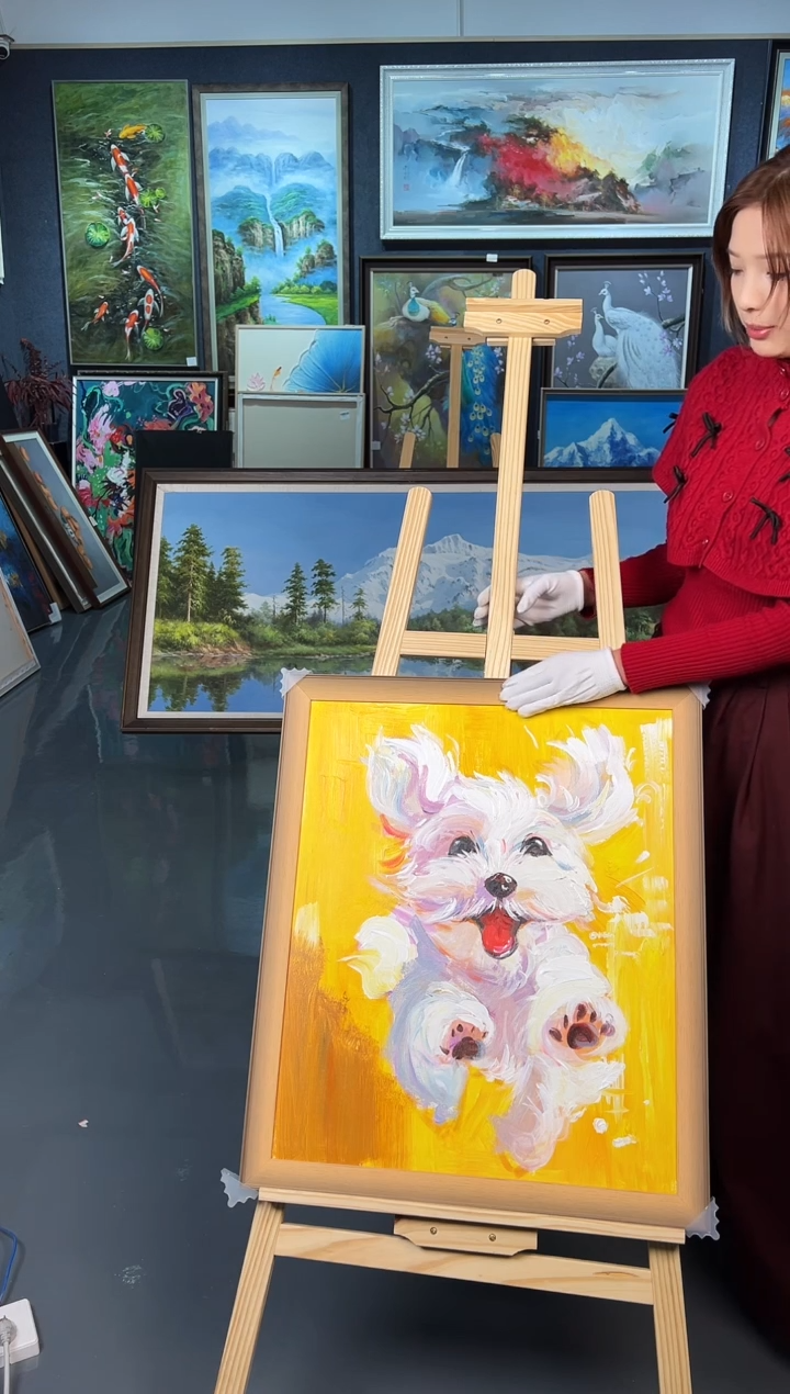 【闪购商品】油画8号手绘油画-50*60 狗狗