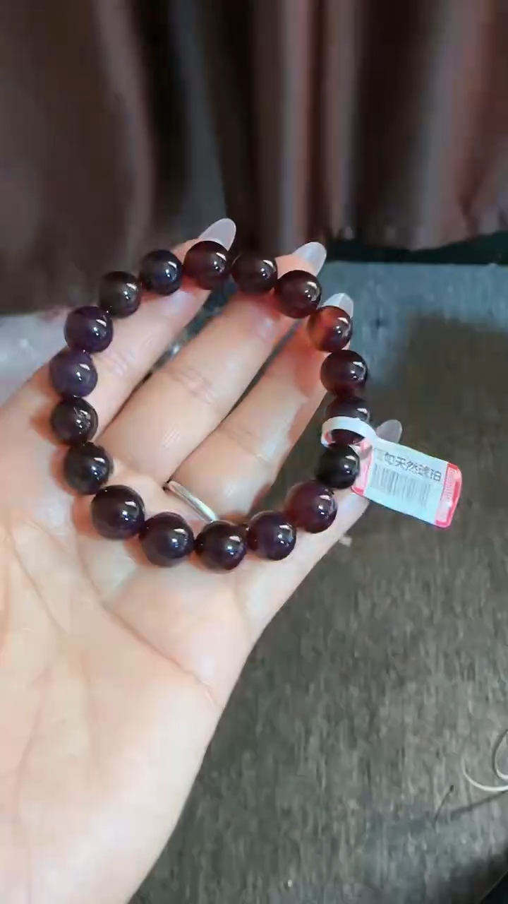 【闪购商品】琥珀手链未镶嵌规格10紫杉醇手串#81