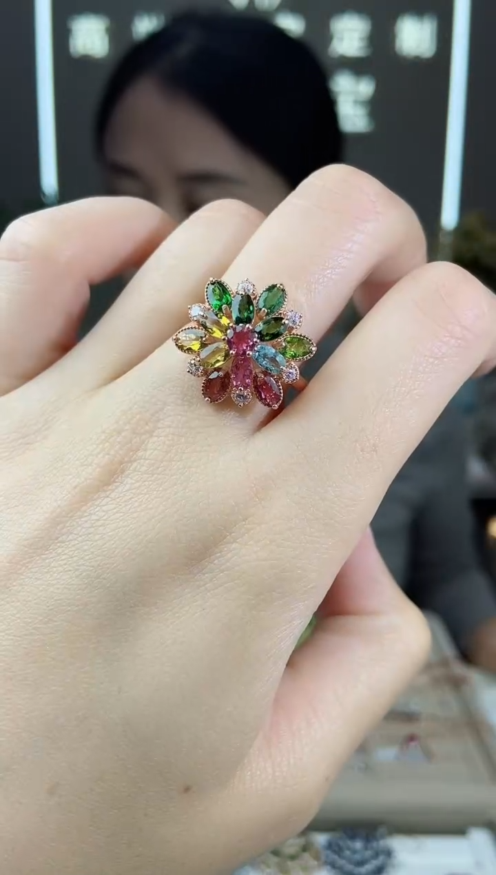 【闪购商品】碧玺手饰银S925镶嵌手饰