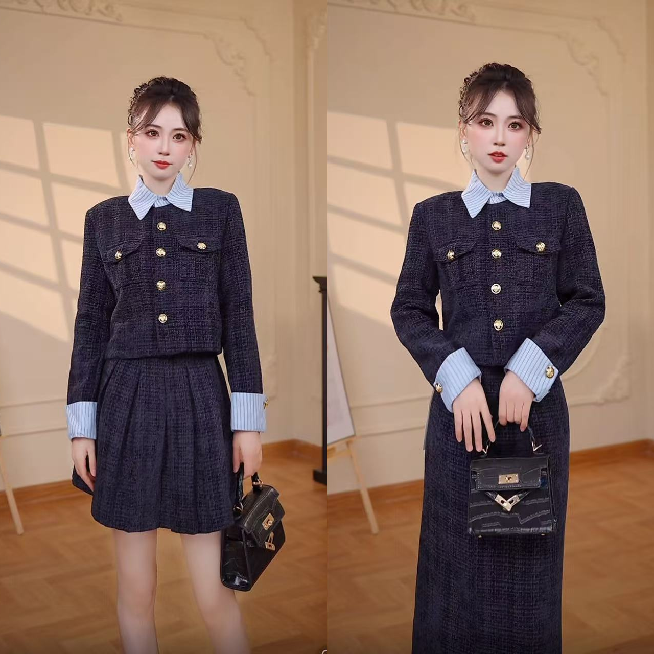 【瑞瑞定制专属】【两件套】【有里布】小个子2025新款套装裙D3254