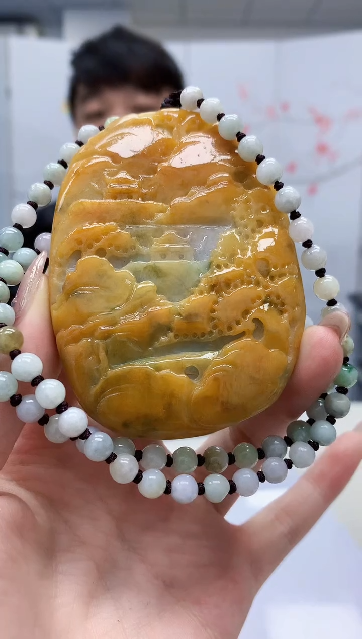 【闪购商品】定制翡翠未镶嵌4915jw-毛货挂件79赠珠链