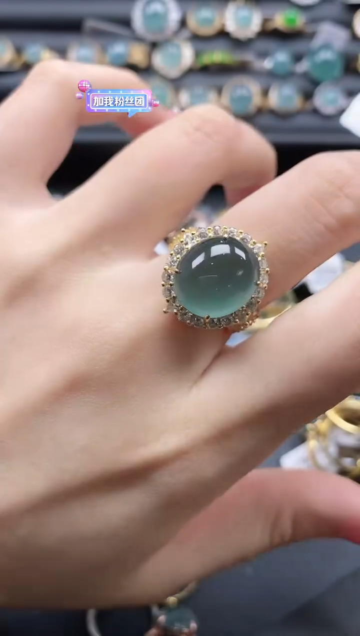 【闪购商品】翡翠戒指银S925镶嵌1111