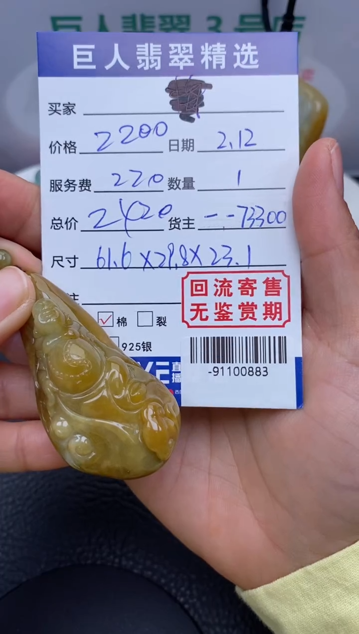 【闪购商品】翡翠颈饰未镶嵌多人 -91100883