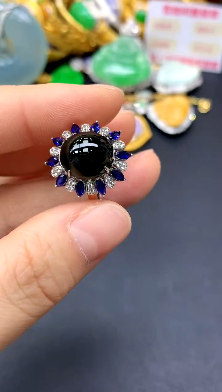 18K金镶嵌戒指翡翠249-中国好珍宝