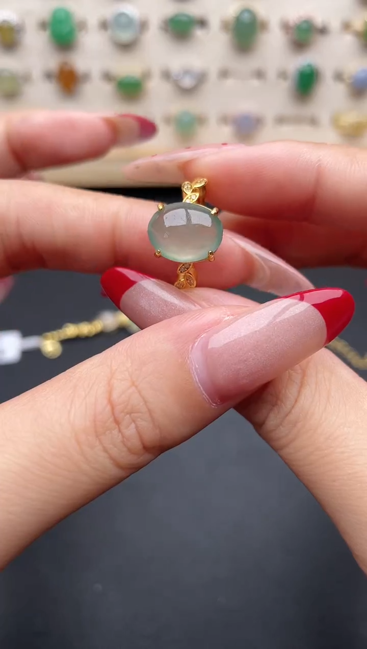 【闪购商品】翡翠戒指银S925镶嵌一物一证一礼盒