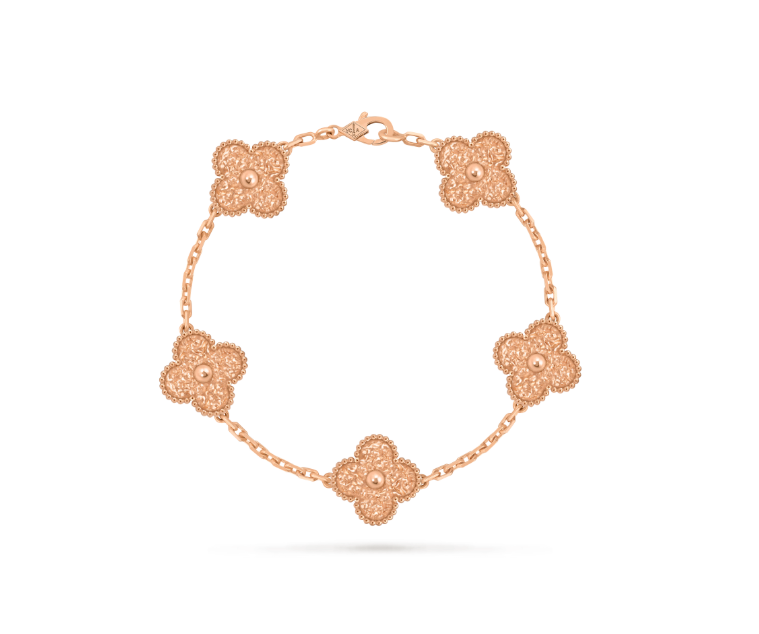 99新 梵克雅宝 Vintage Alhambra 四叶草熔岩五花手链