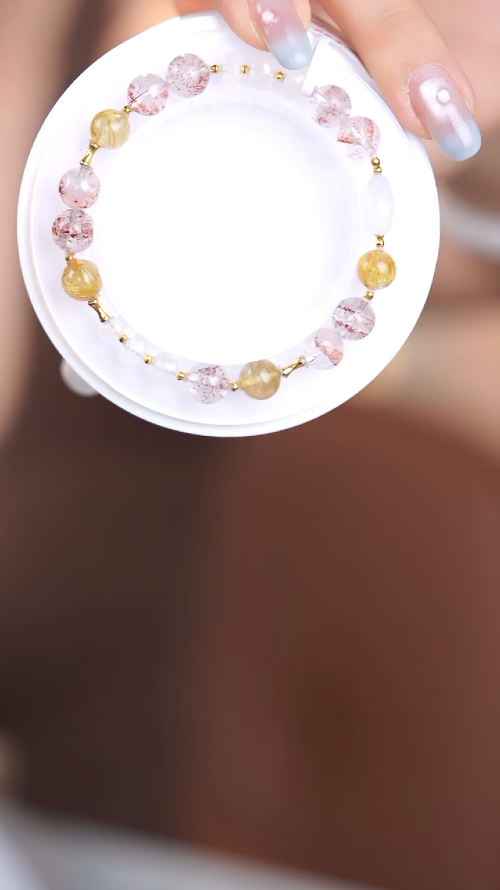 水晶手链18K金镶嵌@@@@@@@