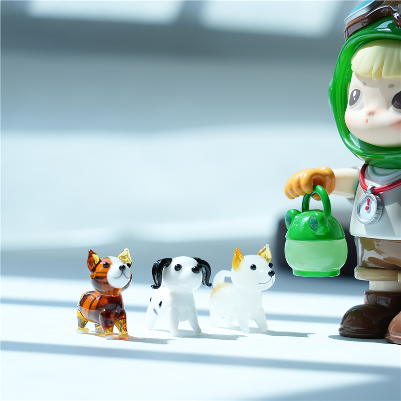 淄博琉璃灯工艺品可爱小狗纯手工非遗桌面摆件装饰品微缩摆设礼物