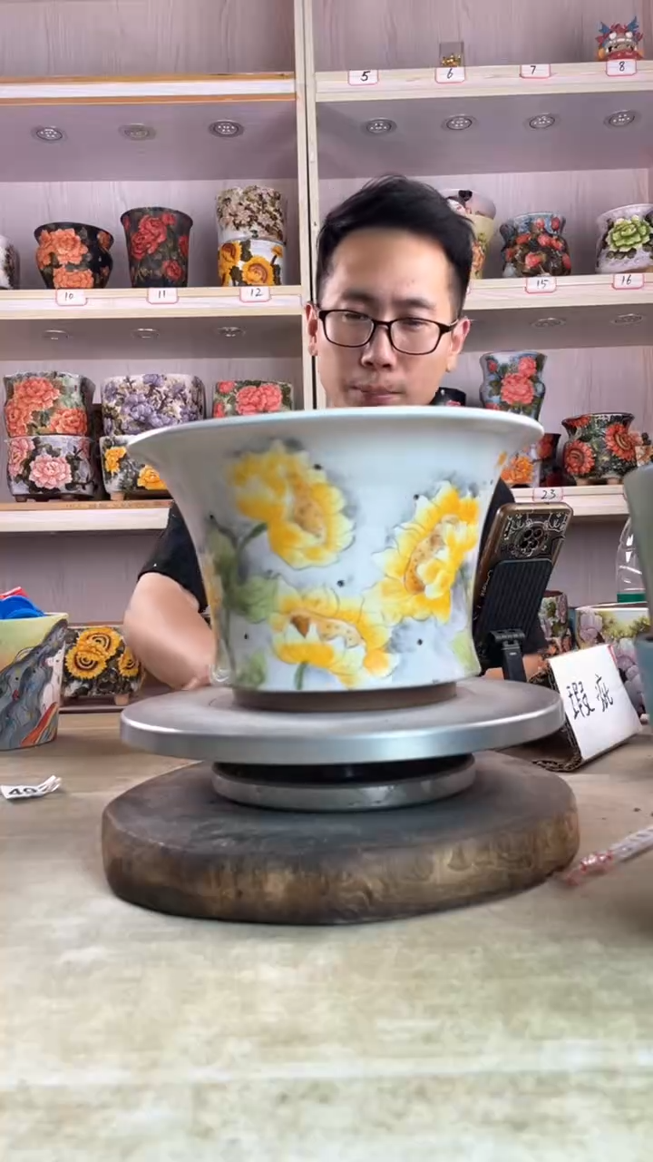 摆件34陶花岛多肉陶瓷花盆罐——微瑕