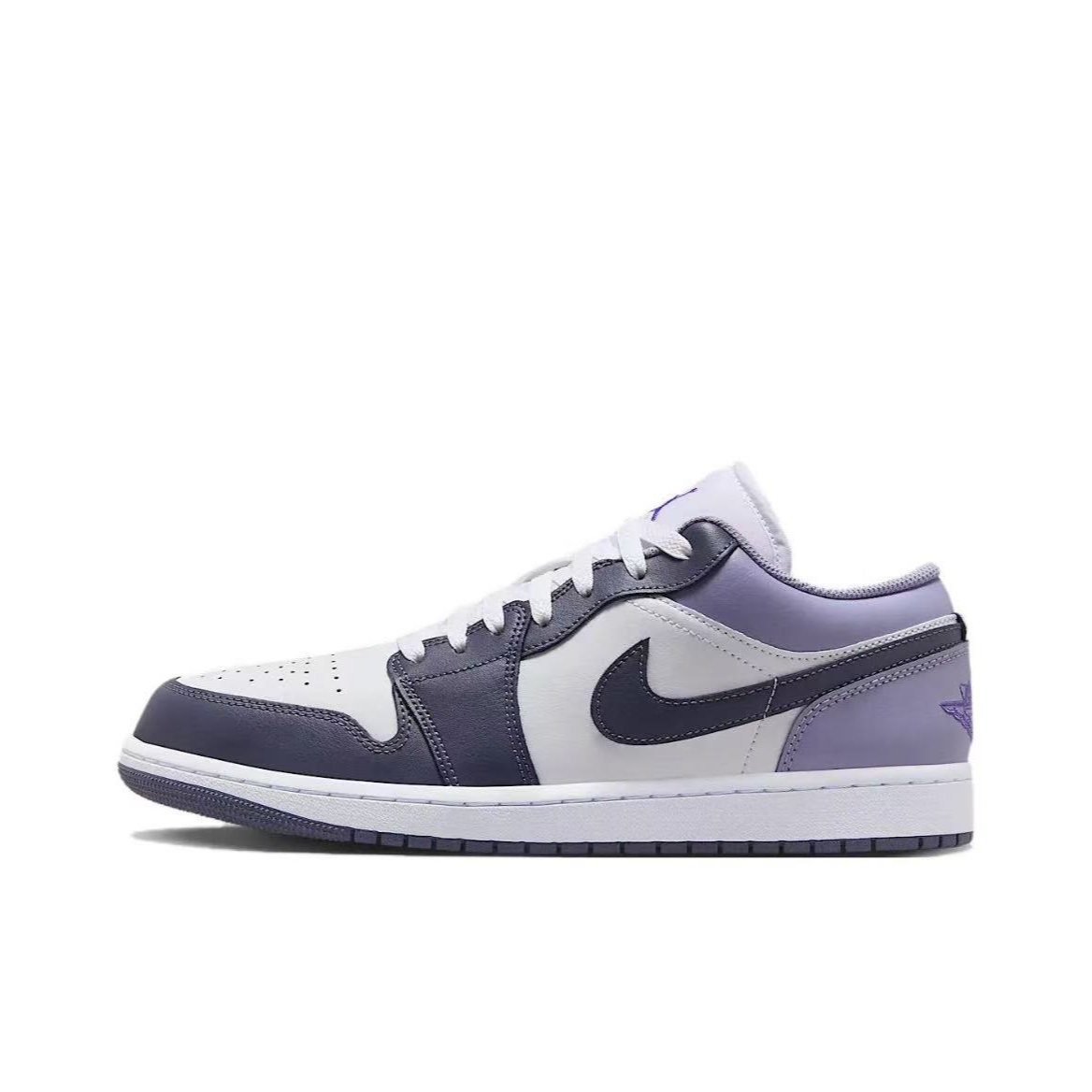 Jordan Air  1 Low 白紫色 男款 防滑低帮复古 篮球鞋 553558-145