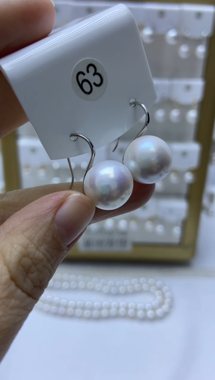 银S925镶嵌耳饰淡水珍珠63