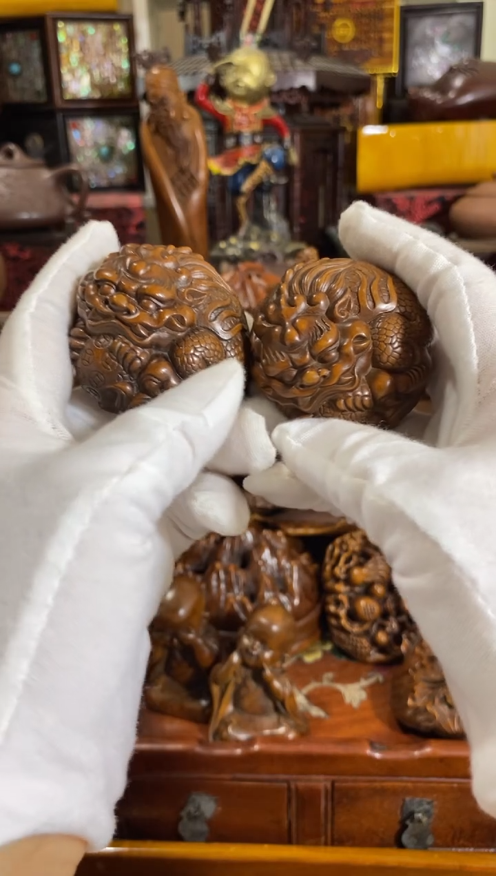 木小叶黄杨小件手球一对