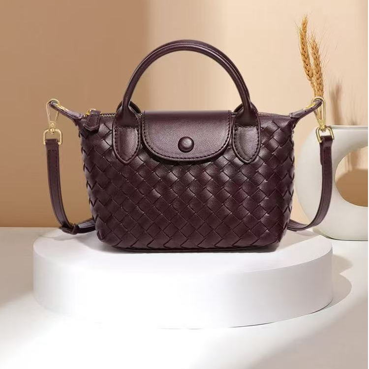 手工编织饺子包单肩斜挎包时尚潮流妈妈包A0527