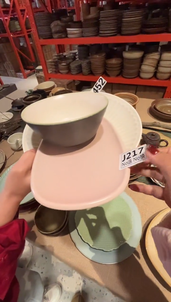 瓷片M***yj217莲花盘+马蹄+粉椭圆