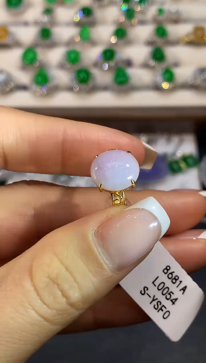 【闪购商品】翡翠18K金镶嵌戒指L0054