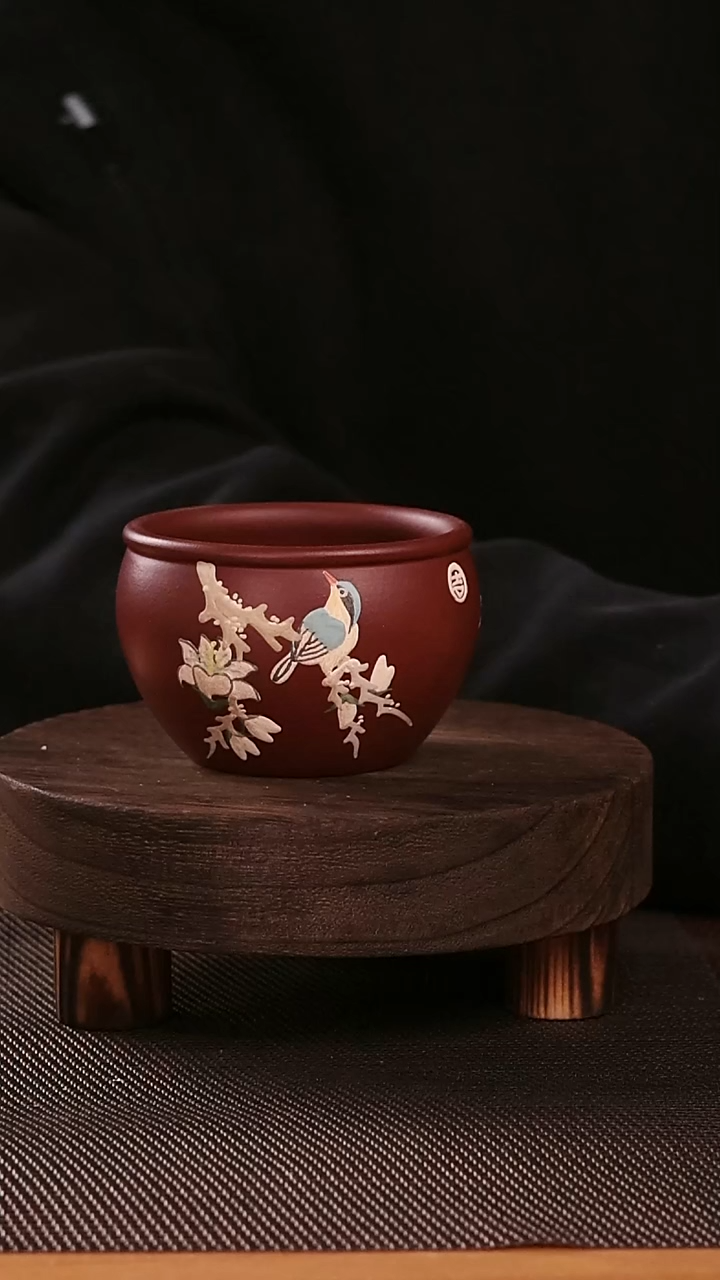 茶杯紫砂紫砂刻绘主人杯15