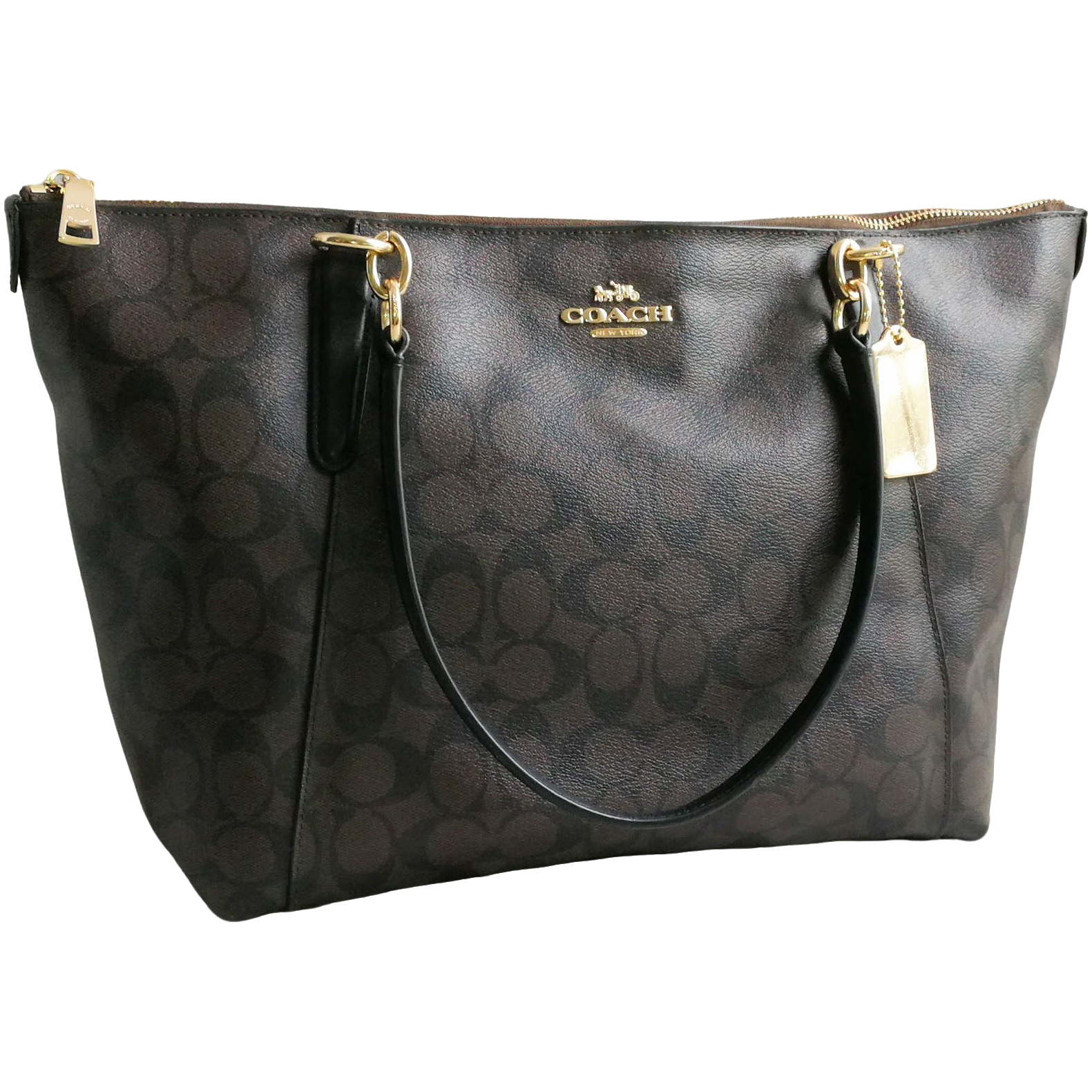 95新  coach  黑老花饺子包 071509