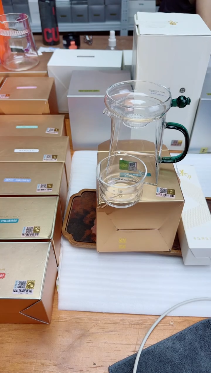 禾器粉金标瀚然墨绿+禾金标奉珠茶漏墨绿+风谜茶巾