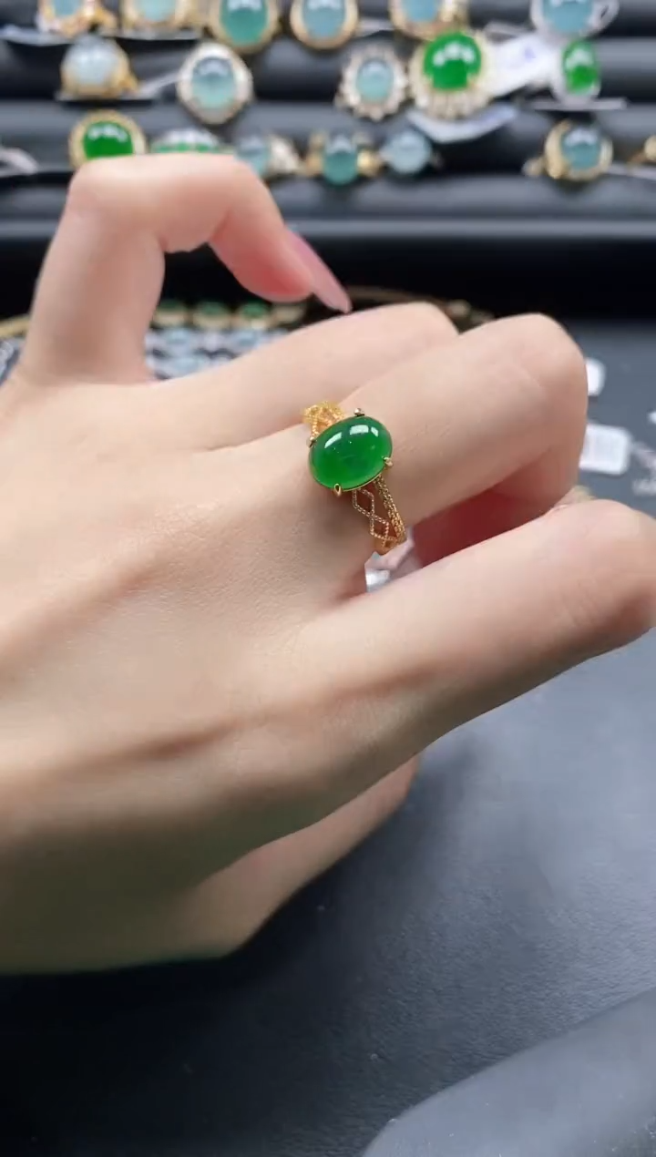 【闪购商品】翡翠戒指银S925镶嵌11111