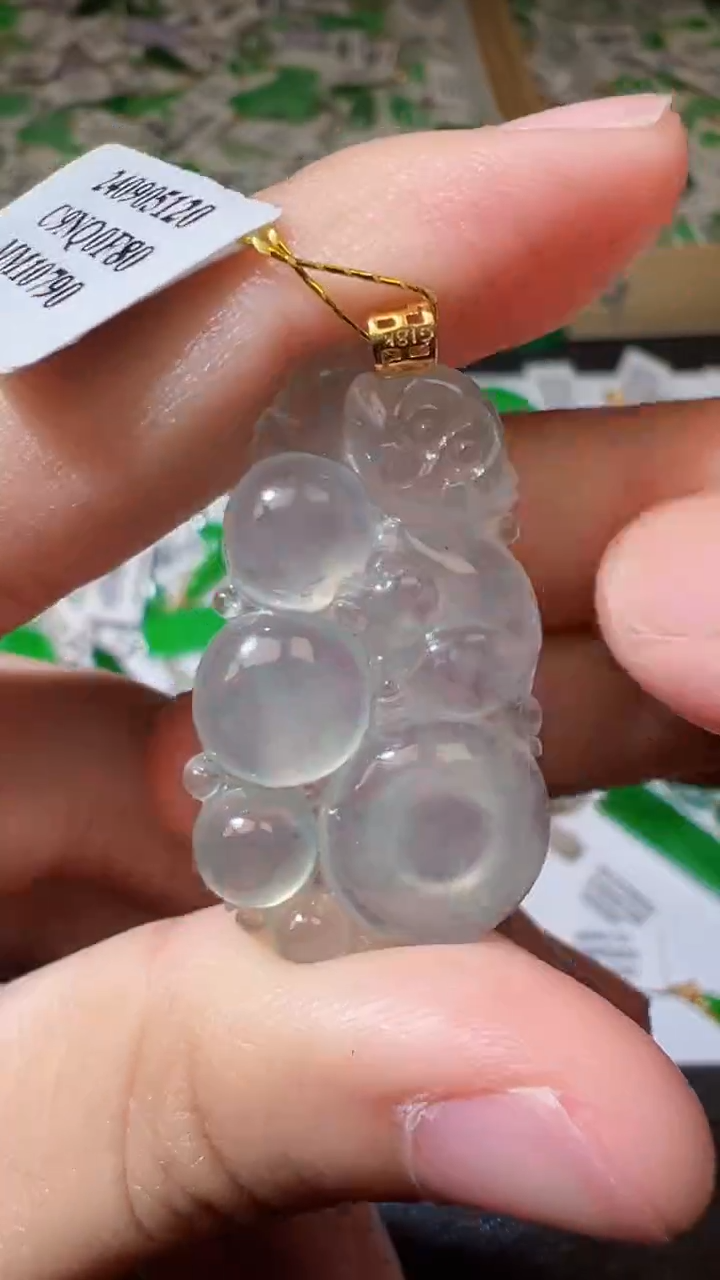 【闪购商品】翡翠挂件18K金镶嵌我