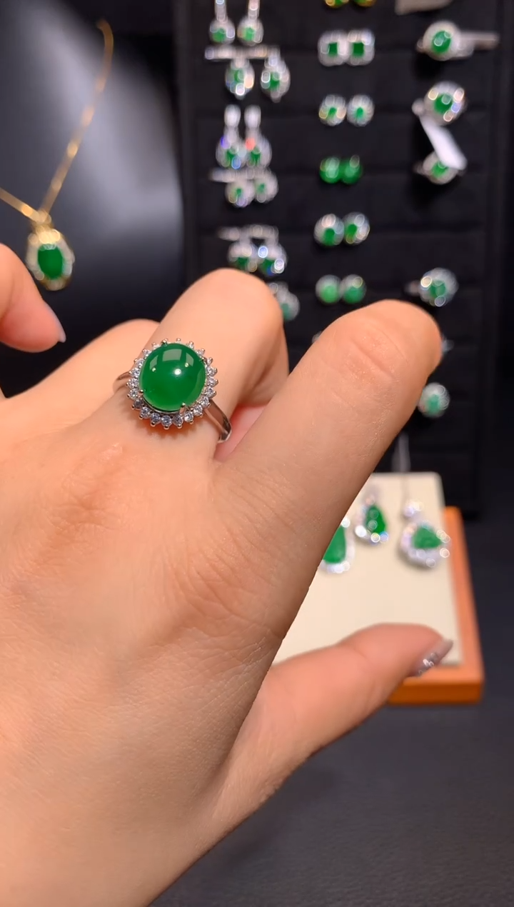 【闪购商品】翡翠戒指银S925镶嵌多样性