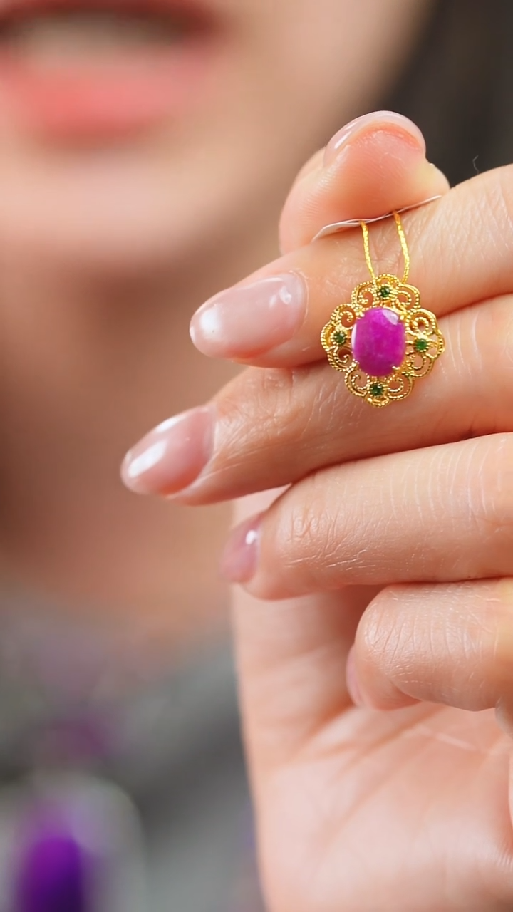 苏纪石（舒俱来）18K金镶嵌吊坠(不含链)78