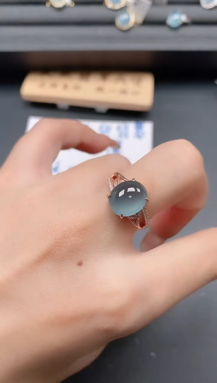 银S925镶嵌戒指翡翠111