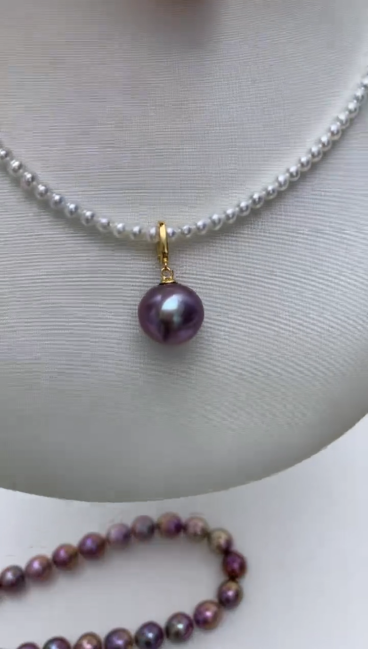 吊坠(不含链)银S925镶嵌淡水珍珠w52 