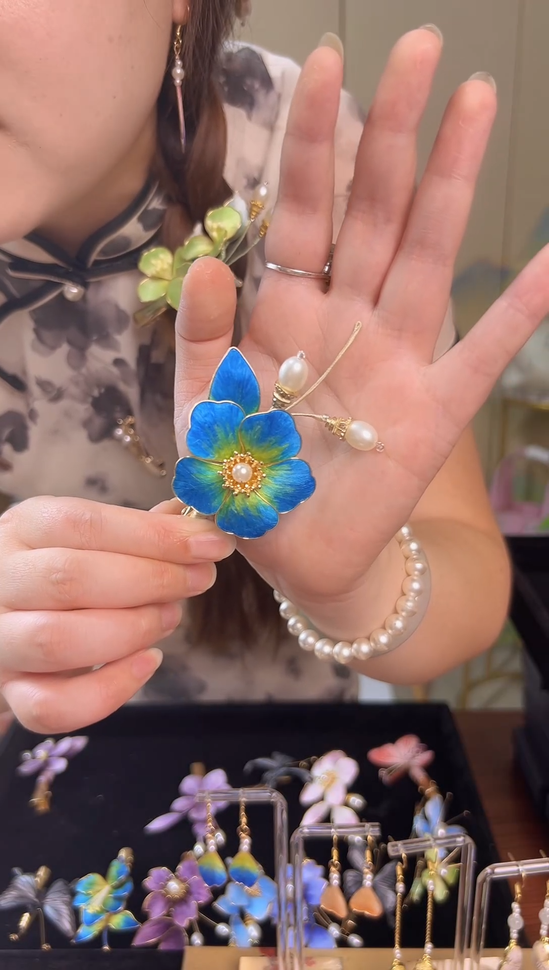 非遗纯手工绒花发夹