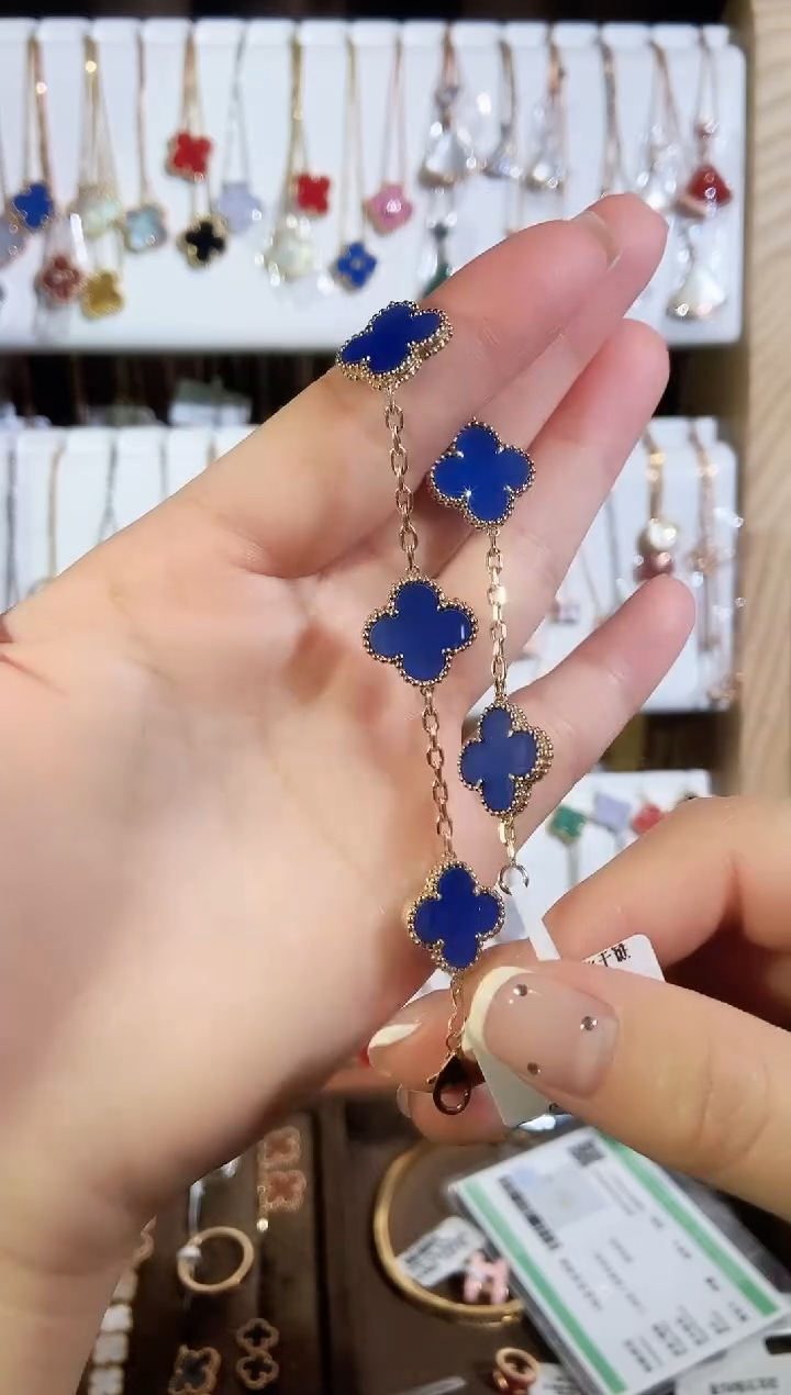 【闪购商品】玛瑙/玉髓手链18K金镶嵌玛瑙K黄 五花