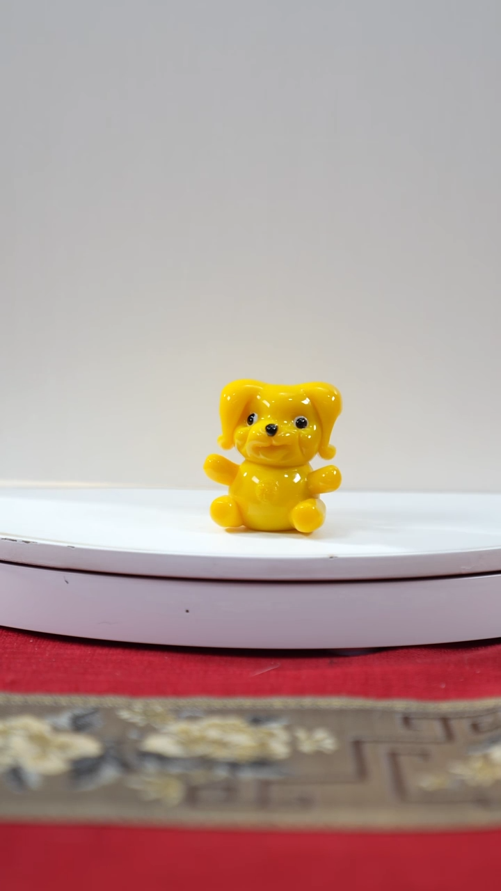 【闪购商品】琉璃手工艺品鸡油黄生肖狗