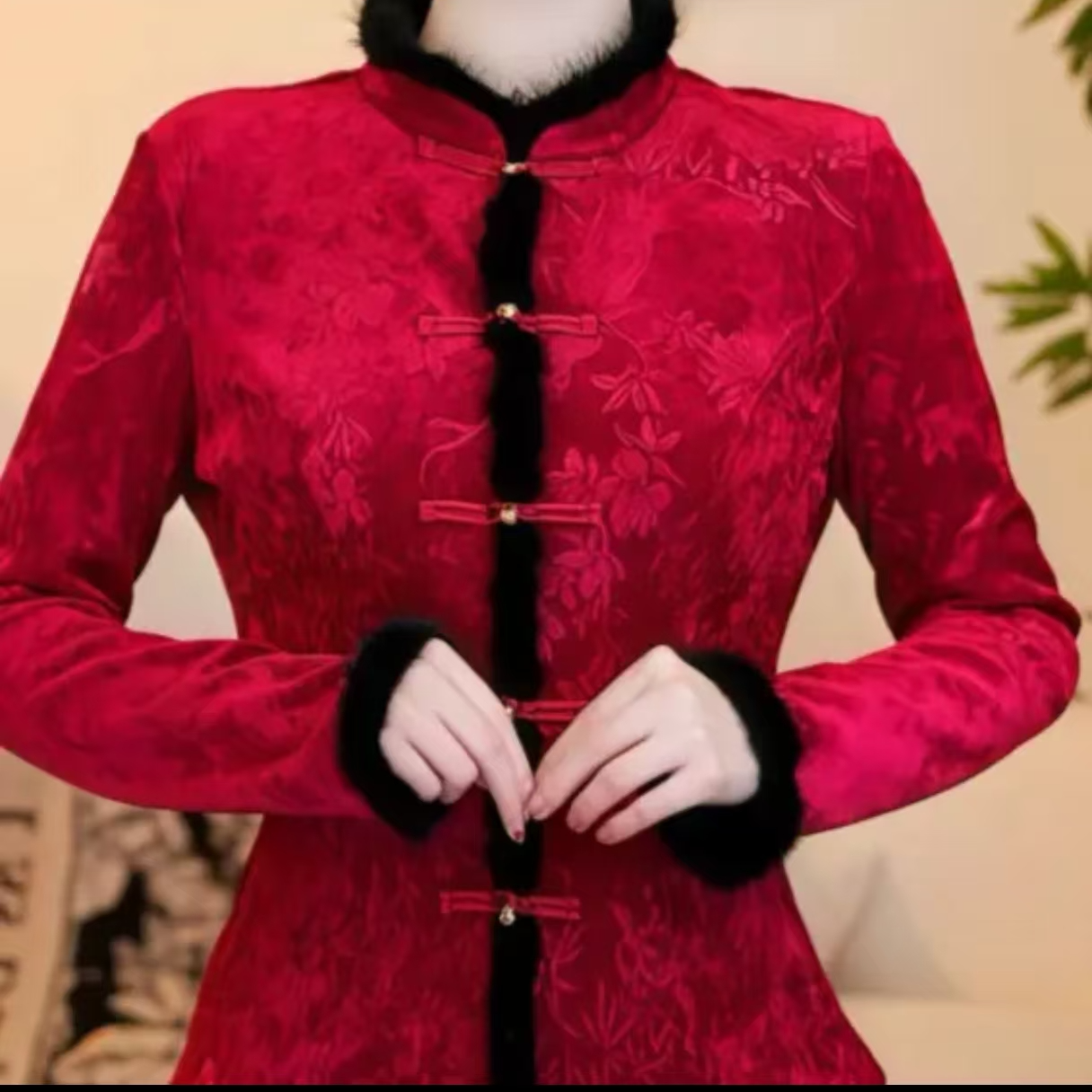 1313#新款国风盘扣时尚气质加绒上衣开衫