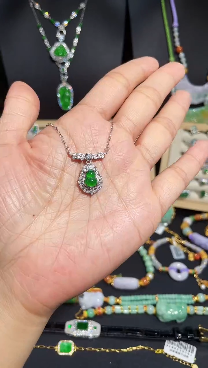 【闪购商品】翡翠颈饰银S925镶嵌蛋面/支持复检/一件