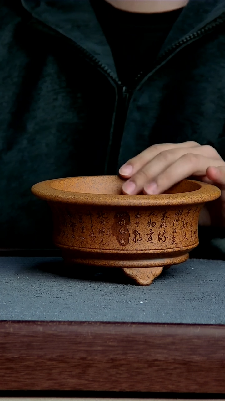 紫砂花盆13*6.5内径尺寸 雪