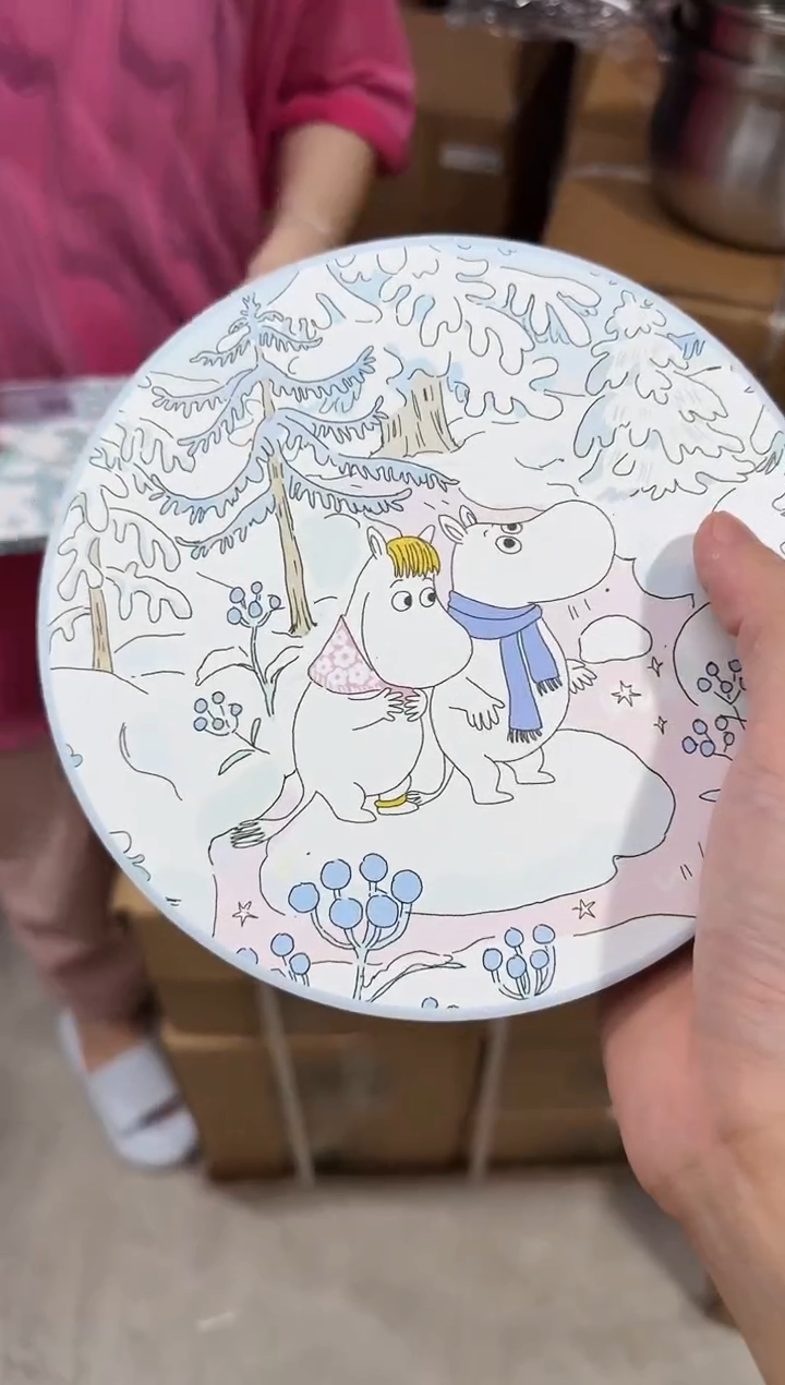 瓷片姆明陶瓷锅垫17.8cm（冬雪）