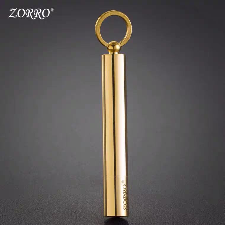 ZORRO-ZX301F原铜滚花 创意纤巧迷你便携钥匙扣 煤油小挂件